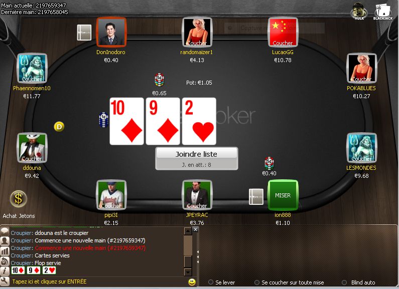 poker en ligne gratuit sur Titan Poker