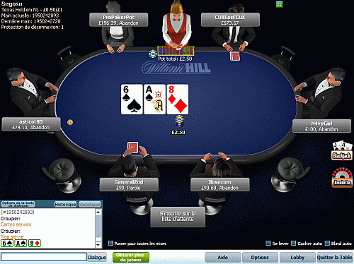 table de william hill poker